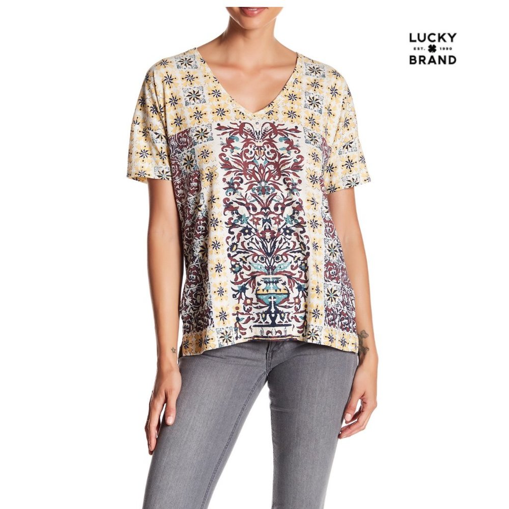 3 for $15 Lucky Brand Morrocan Tile Print Short Sleeve Tee